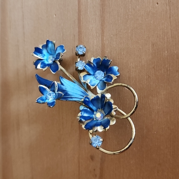 Vintage enzian flower brooch handmade in Austria - Picture 3 of 13
